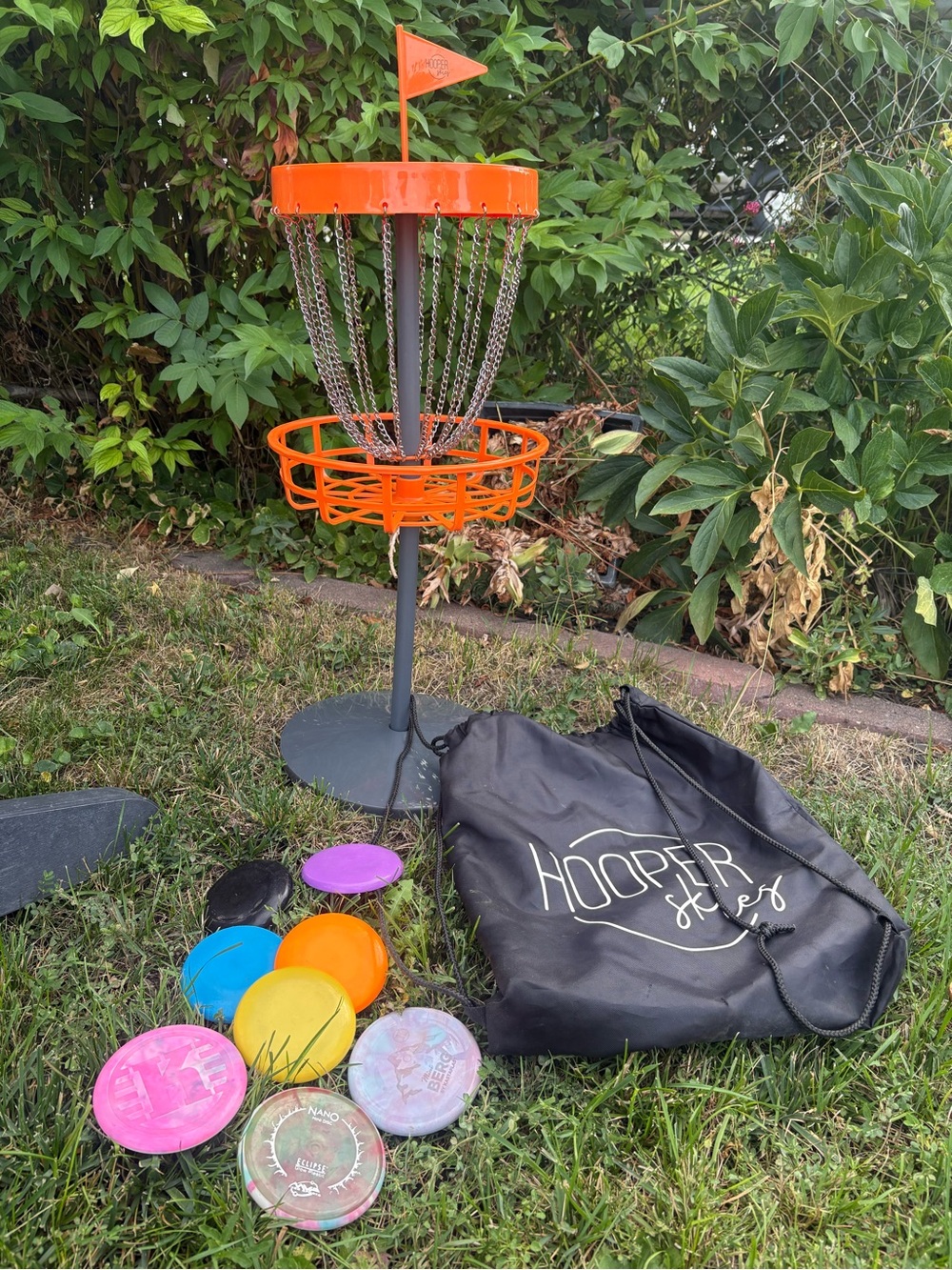 Mini Disc‎ Golf Basket Target 29 Inch 8 Discs Kids Outdoor Game Set Toy